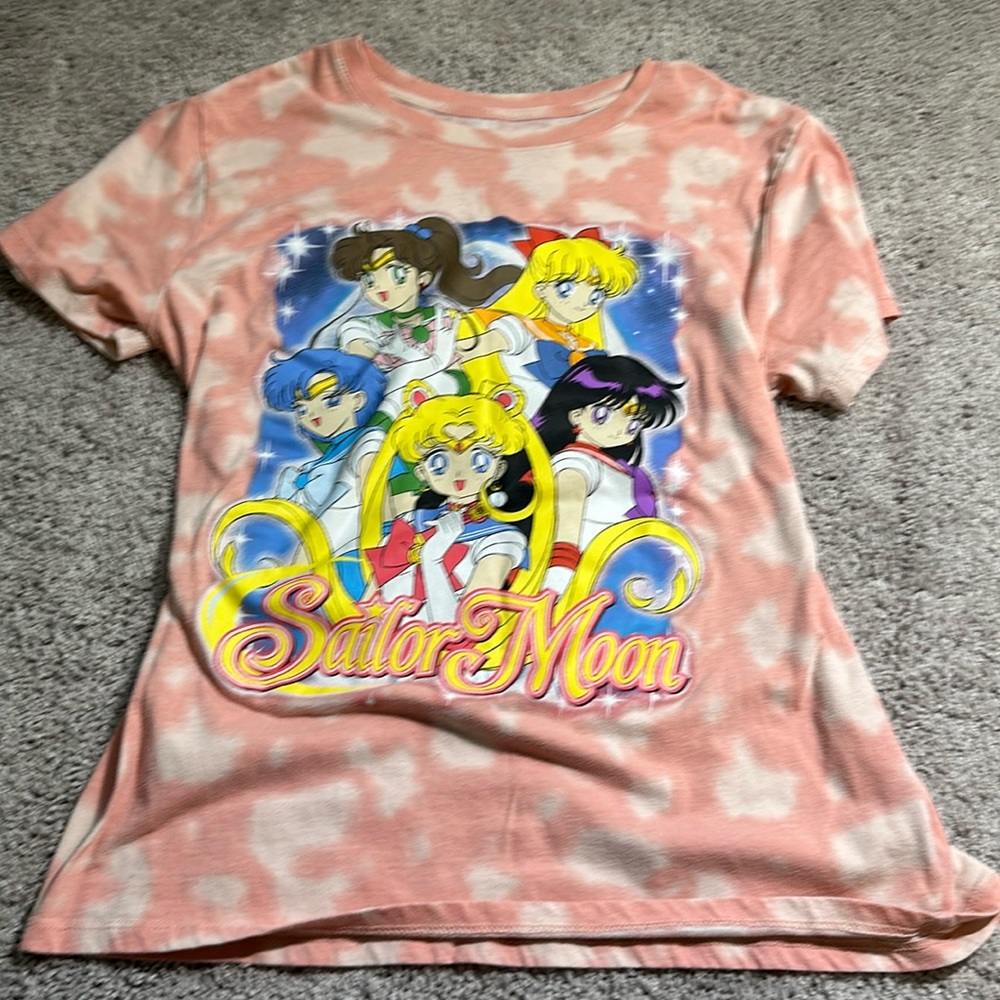 kawaii pink tie dye sailor moon shirt